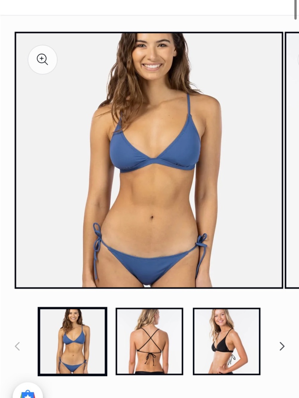 Rip Curl Royal Blue fixed Triangle Bikini Top